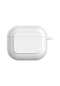 Resim Ally Apple Uyumlu AirPods 3 için Kancalı Ultra İnce Silikon Kulaklık Kılıf Beyaz 
