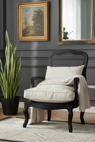 Resim Woodenbend Orlando Siyah Hazeranlı Berjer – Kayın Ağacı, İskandinav Bohem Tarz, Konforlu Oturum 