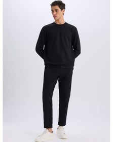 Resim DeFacto Regular Fit Bisiklet Yaka Basic Düz Sweatshirt D7231AX25SPBK81 