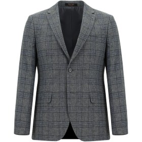 Resim Abdullah Kiğılı 7 Drop Super Slim Fit Eksra Dar Kesim Yünlü Keten Karışımlı Ekose Ceket 