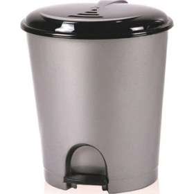 Resim Bee Home Pedallı Basmalı Açılır Kapak İç Kovalı Ofis Banyo Mutfak Çöp Kutusu Kovası / 33 Litre / Gri / Plastik / 49x41x38 Cm. 