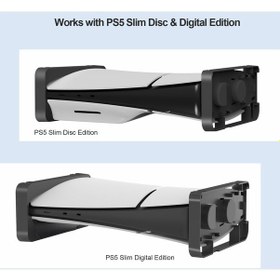 Resim Bosphorusboutique Yatay Uyumlu Stand Sony Slim Siyah Sahibi Ps5 Oyun Masaüstü Konsolu Jys-p5178 Jys İçin Disk Dijital Depolama Cbtx / Fn 