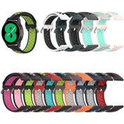 Resim Samsung Galaxy Uyumlu Watch4 İçin 40mm İki Renkli Silikon Saat Bandı Antrasit Siyah Siyah 