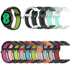 Resim Samsung Galaxy Uyumlu Watch4 İçin 40mm İki Renkli Silikon Saat Bandı Antrasit Siyah Siyah 
