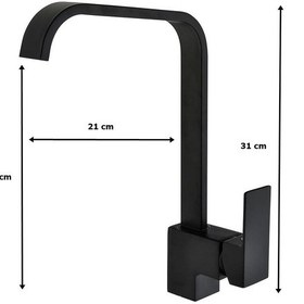 Resim Vilas Trento Premium Siyah Şelale Sistemi Eviye Mutfak Bataryası 