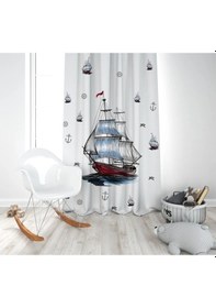 Resim Denizci Gemici Model Erkek Çocuk Tek Kanat Fon Perde 