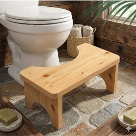 Resim .premium Masif Çam Klozet Taburesi - 17cm İdeal Sağlık Boyu - %100 Doğal Ahşap Kurulu Teslimat Bej 