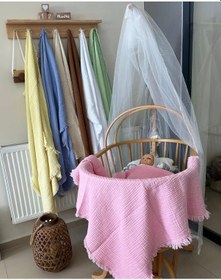 Resim Bebekler İçin Çok Amaçlı Müslin Örtü 100x100 Cm - Pembe 