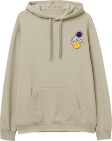 Resim Astro-5 Baskılı Krem Hoodie 