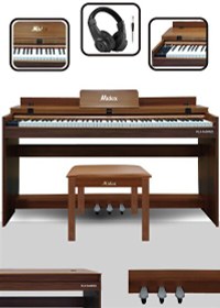 Resim Midex PLX-140 Pro-OR 88 Tuşlu Bluetooth Tuş Hassasiyeti Kapaklı Dijital Piyano (Kulaklık Ve Tabure) 
