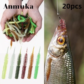 Resim 20 adet Anmuka Silikon Yumuşak Yem - Dayanıklı, Su Geçirmez, Spiral Kuyruk Solucanları Bass, Kedi Balığı ve Daha Fazlası İçin - Texas Rig, Carolina Rig ve Daha Fazlası İçin İdeal - Noel Balıkçılık Ekipmanları | Canlı Renk Paleti | Dayanıklı Balıkçılık Ekipmanları 