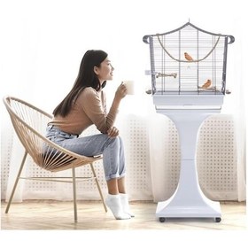 Resim Imac Sofıa Ayaklı Kuş Kafesi Morcivert 62,5x33x61/132cm 