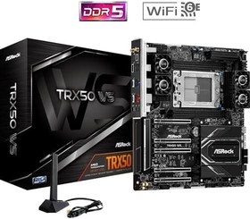 Resim ASRock TRX50 WS WiFi EATX Anakart AMD sTR5 Ryzen Threadripper 7000, DDR5, 2x M.2 SSD, MCIO, SlimSAS, WiFi 6E, 10GbE LAN 