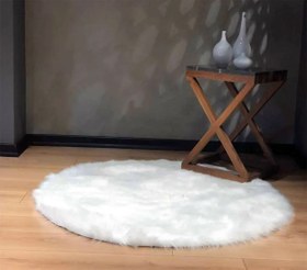 Resim Halı Vagonu Beyaz Renkli Uzun Tüylü Exclusive Post - Tekli (Tek Uçlu) / 75x100 