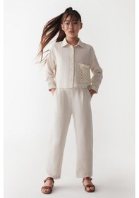 Resim Nk Kids Kız Pantolon 24ynk56349 Krem 