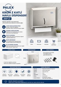 Resim Palex Krom Z Katlı Havlu Dispenseri 200'lü Çok Renkli 
