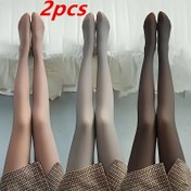 Resim 2 adet Kadın Termal Tayt - Seksi Sıcak Çorap, Ağ Detaylı, Elastik Bel, Düz Renk, Sonbahar ve Kış için Mükemmel, Elde Yıkama veya Kuru Temizleme, Kış Tayt | Seksi Tayt | İnşaat 