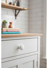 Resim Beyaz Plastik Mantar Düğme Mobilya Kulpu - Tek Vidalı - Dolap Ve Çekmece Kulpu Beyaz 