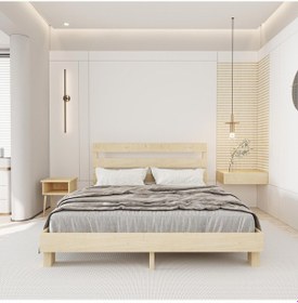 Resim Natura New Model Doğal Çam Ahşap Karyola-21 200 x 200 CM 