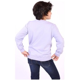 Resim Toontoy Kids Toontoy Erkek Çocuk Relax Fit Bisiklet Yaka Baskılı Sweatshirt - 2 İplik Açık Lila 