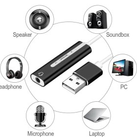 Resim 5072 7.1 USB Harici Ses Kartı 3.5 mm Çevirici Dönüştürücü Ses Kartı 