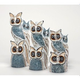 Resim Büro Ev Ofis Dekoru İçin 3parça Ahşap Baykuş Tasarım Seti 