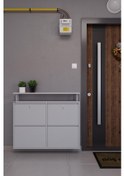 Resim Ceha Kilitli Tablalı 4'lü Metal Ayakkabılık - Gri K.AYK-2.4/G/P 7035/KL Ceha