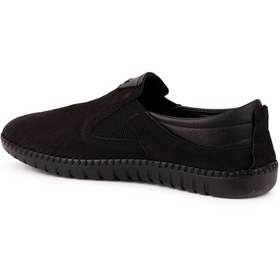 Resim Mehmet Baran Hakiki Deri Yazlık Çarık modeli siyah nubuk bağsız 