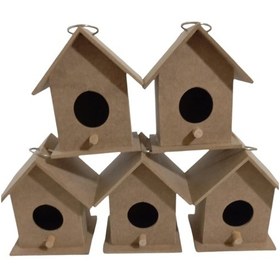 Resim Mdf Dekoratif Kuş Evi 11 x 11 x 4 CM 6'lı 