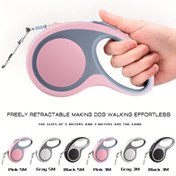 Resim 4.88 metre Dayanıklı Geri Çekilebilir Köpek Tasma Pembe, Gri ve Siyah Renklerde - Küçükten Orta Boy Köpekler ve Kediler için Ergonomik Sap ve Rahat Tutuş - Karışmayan, Otomatik Uzayan Tasma ile Kolay Yürüyüşler, Köpekler için Tasma 