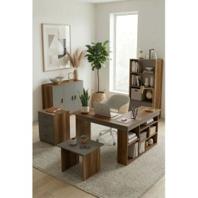 Resim Robin Home Boston Ofis Çalışma Masası Ofis Büro Takımı Masa Sehpa Keson Kitaplık Dolap 