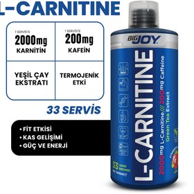 Resim Bigjoy L-Karnitin Çilek Aromalı 1000 ml L-Carnitine (L-Karnitin 2000 mg / Servis) 
