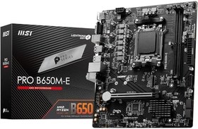 Resim MSI MB PRO B650M-E AM5 DDR5 6800MHZ(OC) HDMI VGA M.2 USB3.2 2.5G LAN mATX 