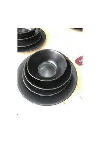 Resim Keramika Mat Siyah 24 Parça 6 Kişilik Yemek Takımı 