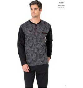 Resim Pierre Cardin Erkek Uzun Kollu Üç Düğmeli Jakarlı Kutulu Pijama Takımı-siyah-l Çok Renkli 