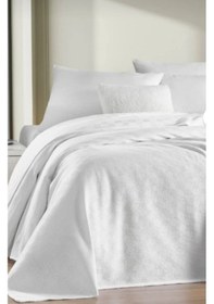 Resim Renetic %100 Pamuk Tek Kişilik Pike Yumuşak Dokulu, Nefes Alan Kumaş 150x230cm Beyaz 