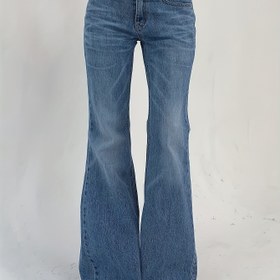Resim Yüksek Bel Esnek Denim Bell Bottoms, Düğme Detaylı, Yüksek Bel Tasarımı, Tüm Mevsim Rahat Giyim, Yüksek Bel Esnek Denim Bell Bottoms, Rahat Moda, Şeffaf Olmayan Malzeme 
