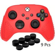 Resim Sunshine022 Xbox Series X Silikon Kılıf 9 Parça Kırmızı Anti Kayma Genç Dostu 