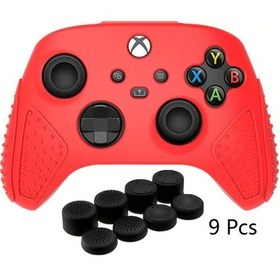Resim Sunshine022 Xbox Series X Silikon Kılıf 9 Parça Kırmızı Anti Kayma Genç Dostu 