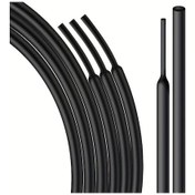 Resim Tongdashop 8mm 39.37inch 4:1 Oranı Isı Büzülmeli Tüp Siyah Anti-korozyon Aşınmaya Dayanıklı Çok Damarlı Kablo Koruması 