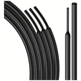 Resim Tongdashop 8mm 39.37inch 4:1 Oranı Isı Büzülmeli Tüp Siyah Anti-korozyon Aşınmaya Dayanıklı Çok Damarlı Kablo Koruması 