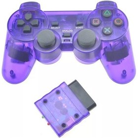 Resim Mor-şeffaf Renkli Kablosuz Gamepad Sony Ps2 2.4g Titreşim Joystick Blutooth Denetleyici Playstation 2 Joypad 