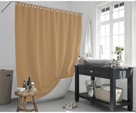 Resim Tropik Home Banyo Perdesi - Tek Kanat Duş Perdesi, Polyester Kumaş Duşakabin Perdesi 180x200 Cm Küvet Perdesi Bej 