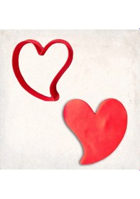 Resim Kavisli Kalp Kurabiye Kalıbı Şekillendirici Kopat KIrmızı 