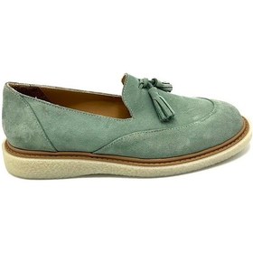 Resim Maldives Süet Martedi Hakiki Deri Kadın Loafer Ayakkabı Turkuaz 