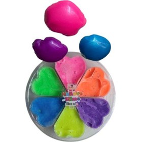 Resim Ele Yapışmayan 6 Lı Slime Yeni Formüllü 2025 Yılı Üretimi Fosfor Renk Pofuduk Slaym Oyun Hamuru Slime Çok Renkli 