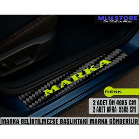 Resim Volvo 1800 İle Uyumlu 4 Adet Karbon Kapı Eşiği Koruma 