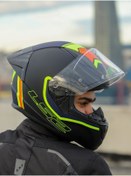 Resim LS2 RAPID 2 RACE EXTRA MAT NEON SARI-NAVY MAVİ KASK 