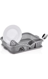 Resim Yazıcı Çok Amaçlı Bulaşıklık Kurutmalık & Tabaklık – Bulaşık Durulama Sepeti, Tezgah Üstü Düzenleyici 