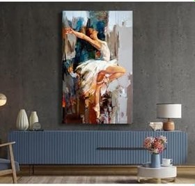 Resim Lona Sanat Yağlı Boya Görünümlü Balerin Kız Kanvas;Renkli 40 X 60 